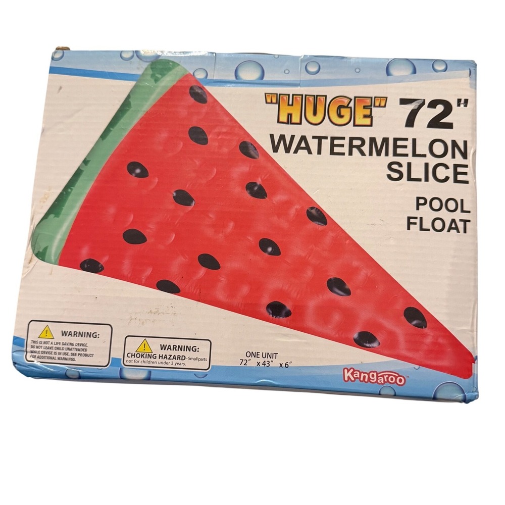 Kangaroo Huge 72 Inch Watermelon Slice Pool Float Inflatable Raft Red‎ Green